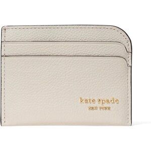 Women's Devin Pebbled Leather Card Holder Cashew Milk Small Chic Wallet